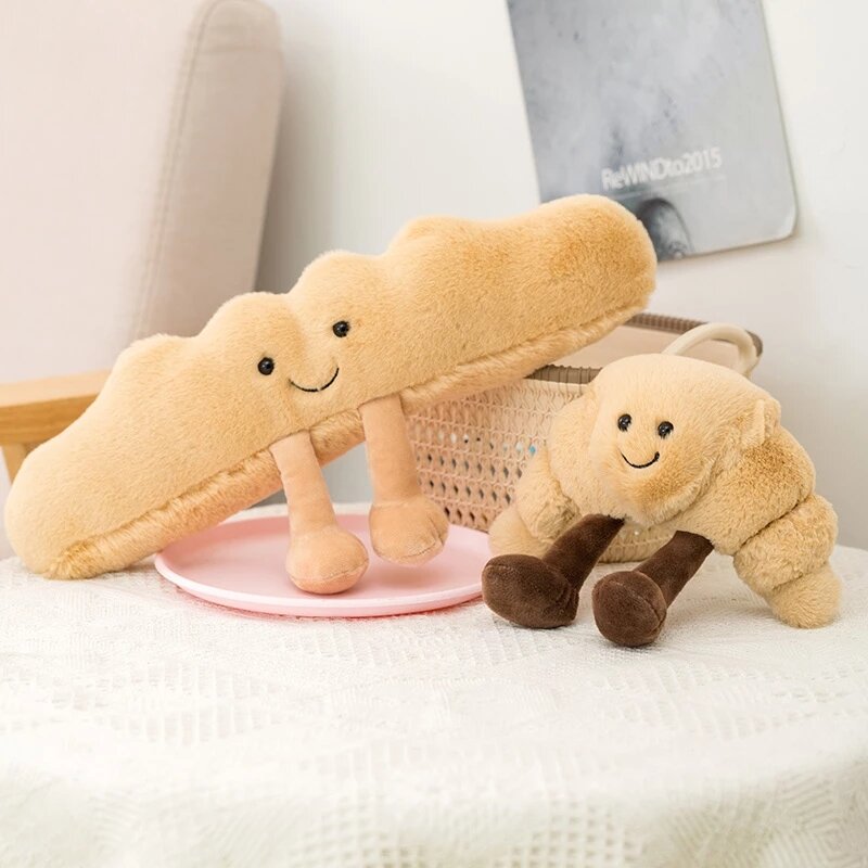 Simpatico pane tostato di peluche pane al salice cornetto Baguette giocattoli cibo farcito pane morbido bambola regalo di compleanno per bambini