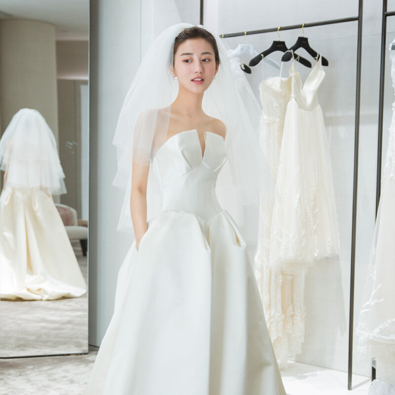 Jin is véu de noiva branco, noiva com 4 camadas 2019, veludo de noiva, para futura esposa