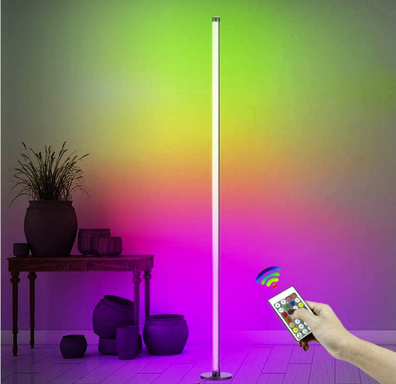 DIY RGBW Dimmbare Ecke Boden Lampe Farbwechsel LED Umgebungs Licht Mit Musik Fernbedienung Für Wohnzimmer Schlafzimmer Kinder