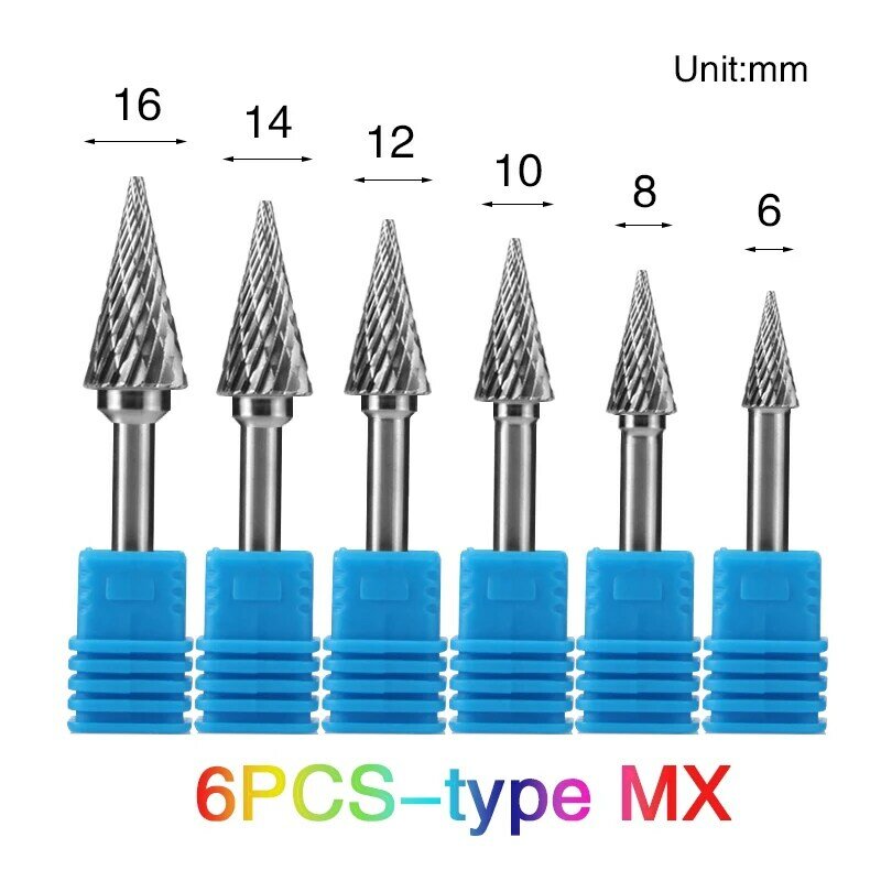 hand tools MX TYPE  Head Tungsten Carbide Rotary file  Abrasive Tools Drill Milling Carving Bits Tool Point Burr Die Grinder