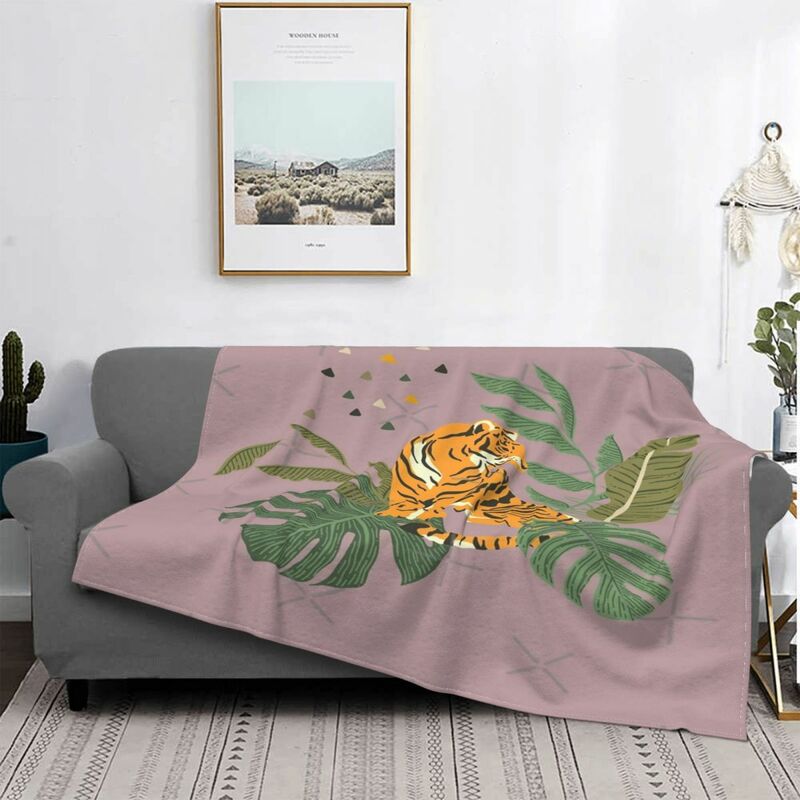 Manta moderna con estampado de tigre estilo bohemio, 2 mantas para cama, cama a cuadros, sofá a cuadros, Sudadera con capucha