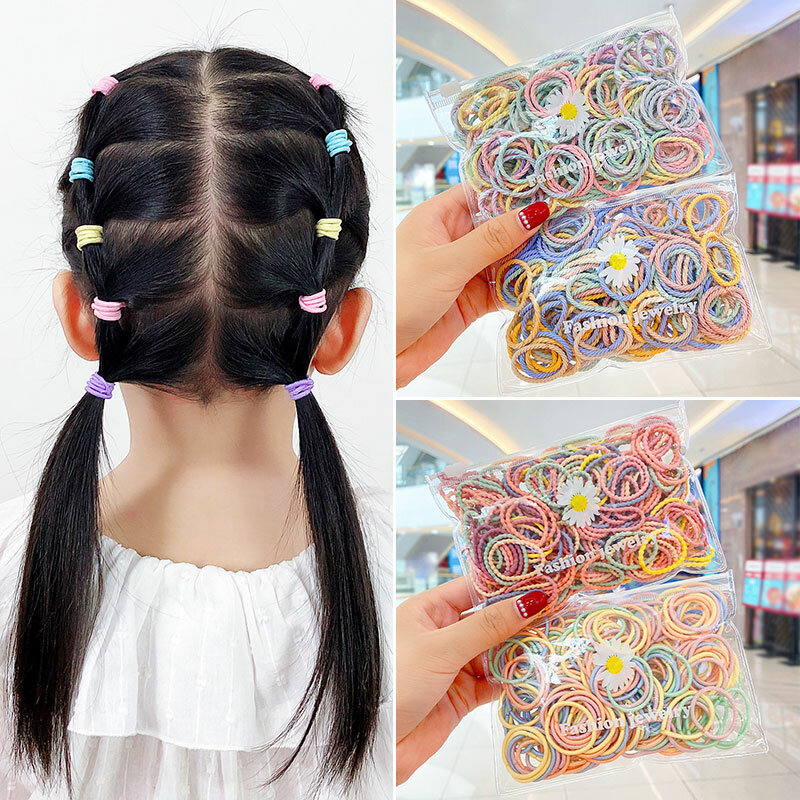 100PCS/Set Girl Hair Ring Children Ponytail Elastic rubber band hair band Hair Accessories girl Headband Scrunchie Headdress Set
