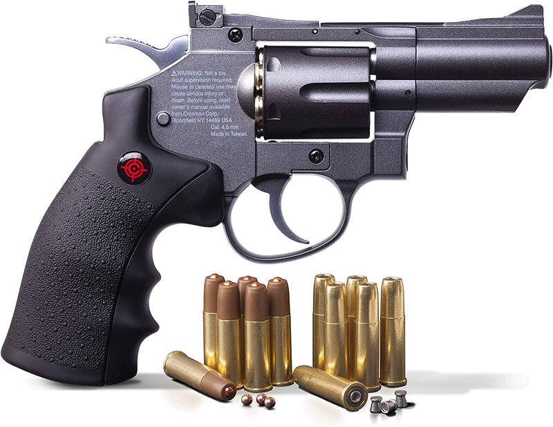 Crosman snr357. 177-calibre pellet/4.5mm bb CO2-Powered snub nariz revolver metal sinal de parede