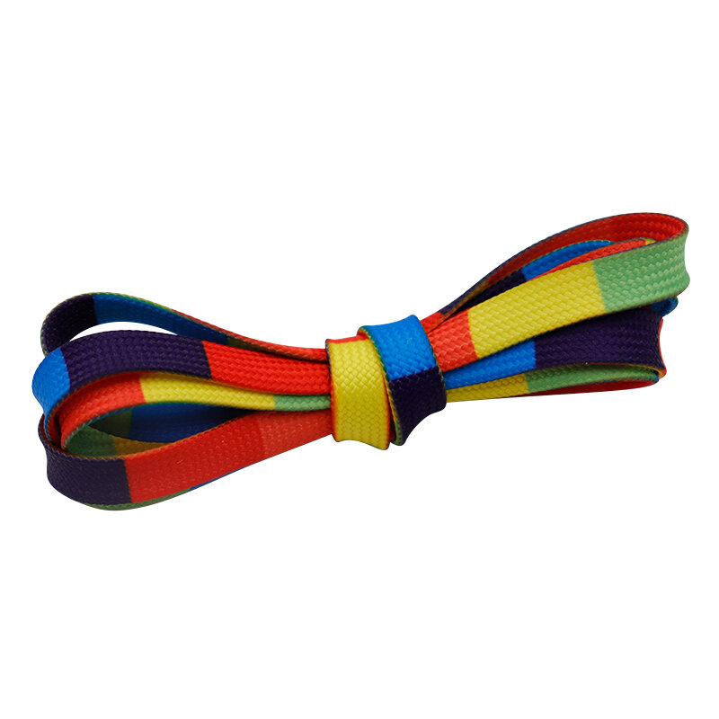 Coolstring-cordón de transferencia de calor oficial de 7MM, botas planas de segmentación de Color arcoíris, cordones de lona de colores, venta al por mayor