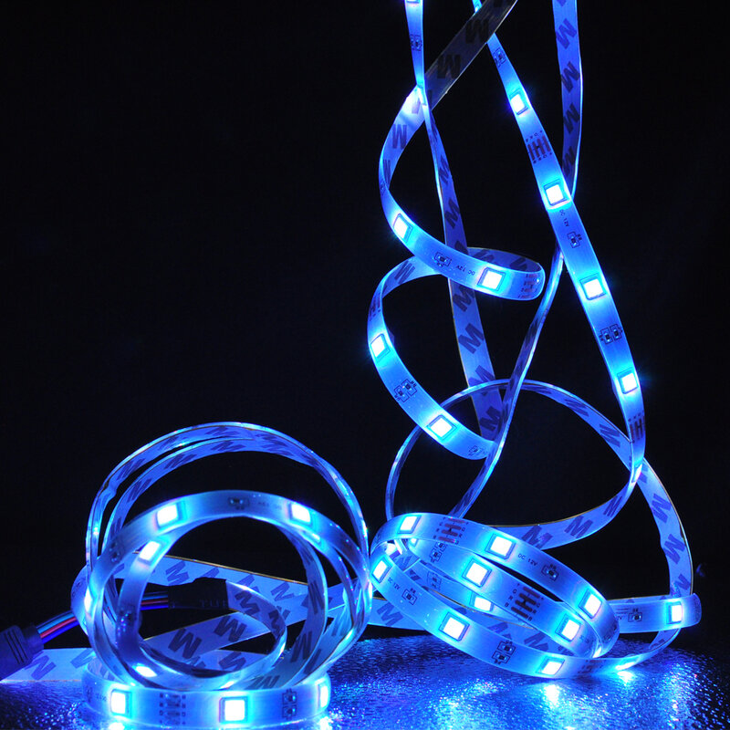 Tira de Luces LED RGB 2835 SMD, no impermeable, CC de 12V, 60LEDs/M, cinta decorativa para interior, decoración de sala de estar de Navidad