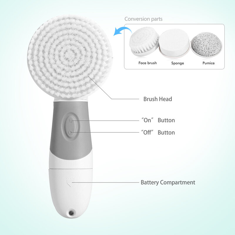 ไฟฟ้า Pore Cleansing แปรงทำความสะอาดผิวหน้า5 In 1 Ultrasonic Scrubber แปรง Face Massagers เกาหลี Skincare เครื่องมือ