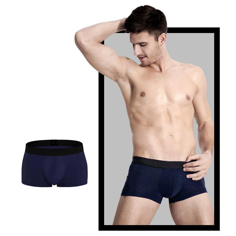Roupa interior de algodão respirável masculina, calcinha masculina, boxer sexy, cueca sólida, shorts confortáveis, tamanho grande, 8 peças