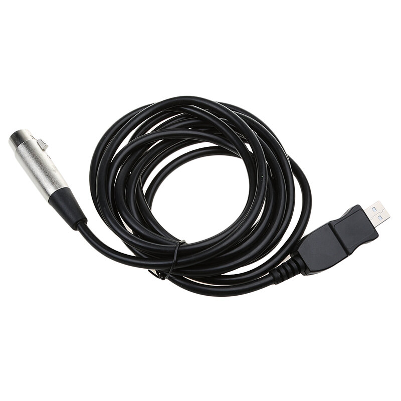 Cable profesional hembra XLR de 118,11 pulgadas para micrófono, conector USB