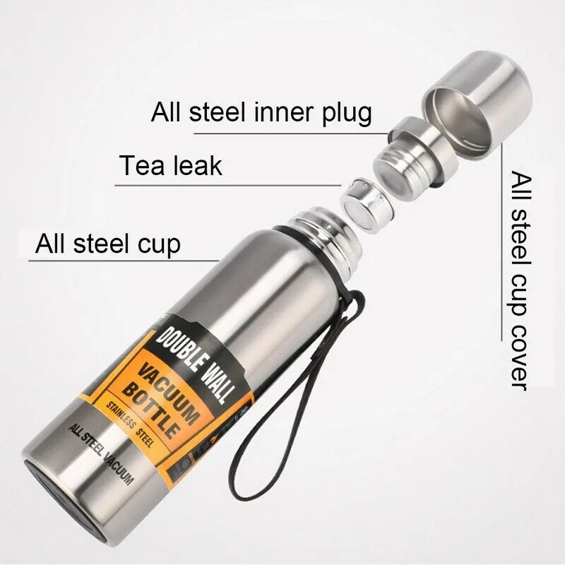 1500ml Large Capacity Thermos Water Bottle For Tea Portable Thermal Mug Stainless Steel Cup Sport Cycling Vacuum Flask Insulated