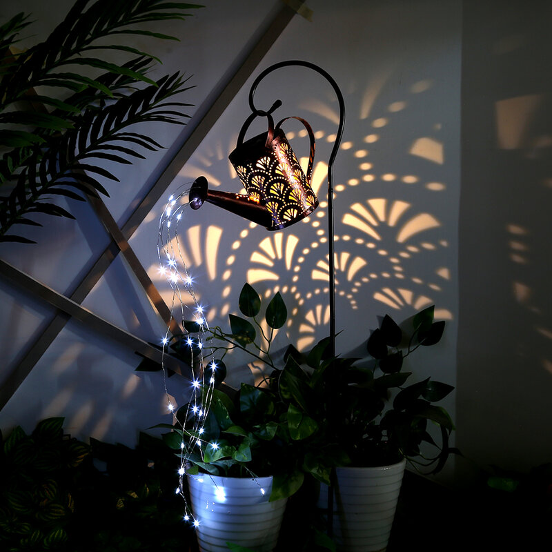 Arrosoir solaire à LED avec jardinière, luminaire décoratif d'extérieur, idéal pour un jardin, un sentier ou une pelouse