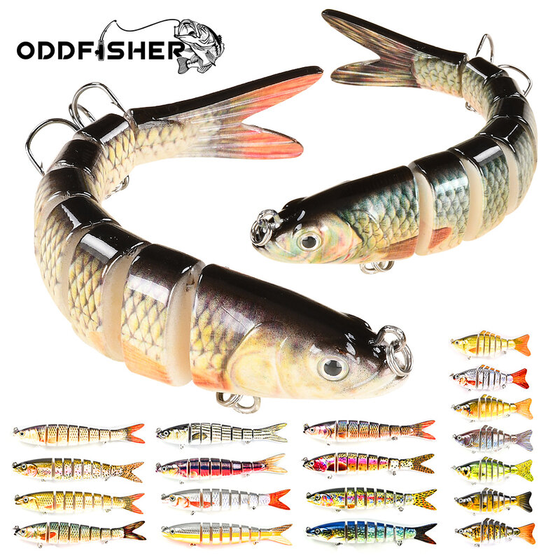 Oddfisher – Leurre de pêche à la truite style Wobbler, appât pour pêcheurs avec nœud coulant, pour crochet articulé, idéal pour brochet, et bar, 10/14cm