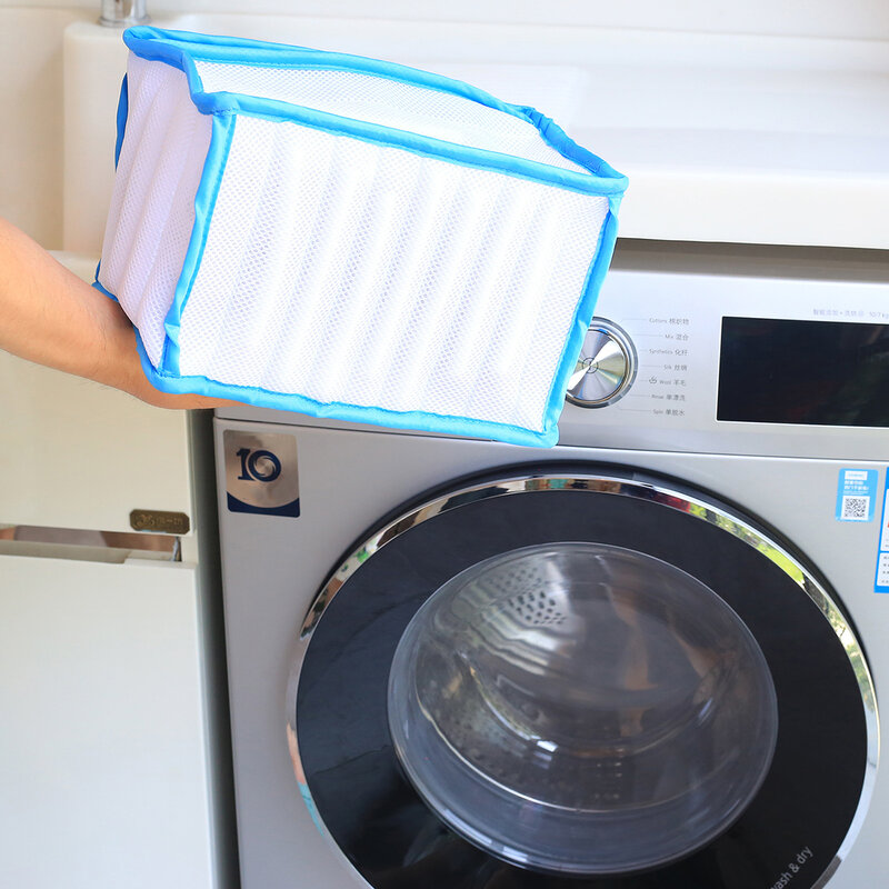 Bolsa de lavandería segura para zapatos, lavadora y secadora, bolsa de malla con cremallera, bolsa de lavandería, bolsa de lavado de tela de malla gruesa