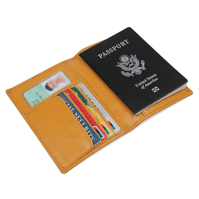 Cuir Véritable Passeport Portefeuille Étui Housse Pour Voyage Pochette Sac à main