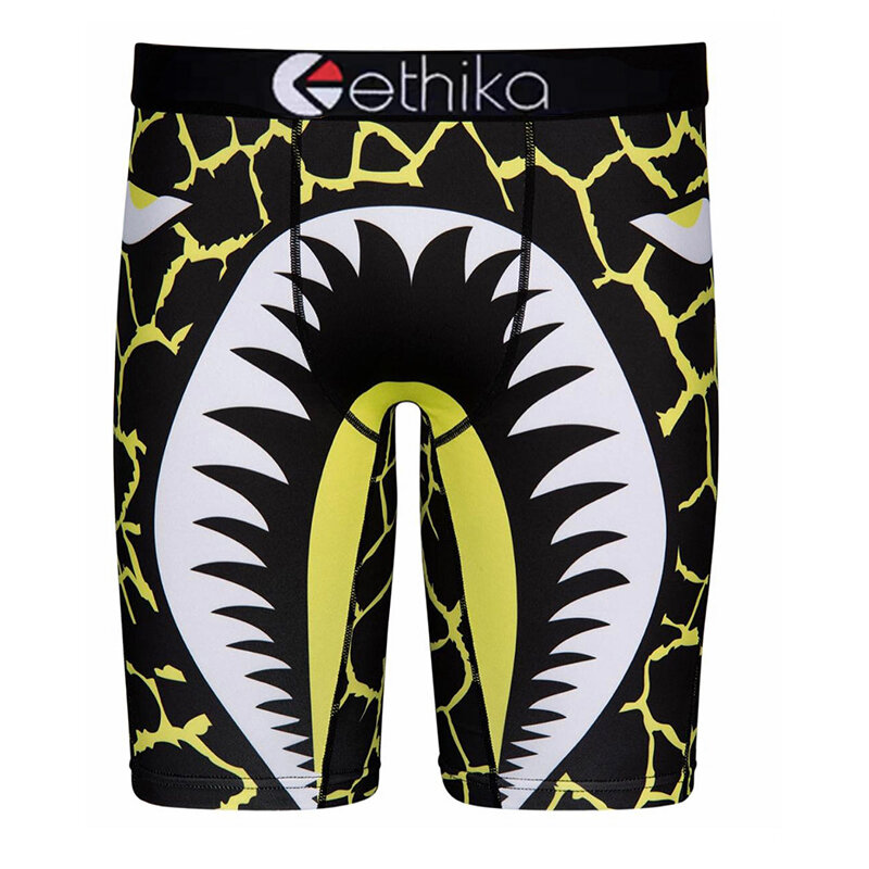 Ethika Heren New Hot Selling Boxer Sexy Panty Shark Print Serie Nauwsluitende Sexy Heren Slipje Ethika