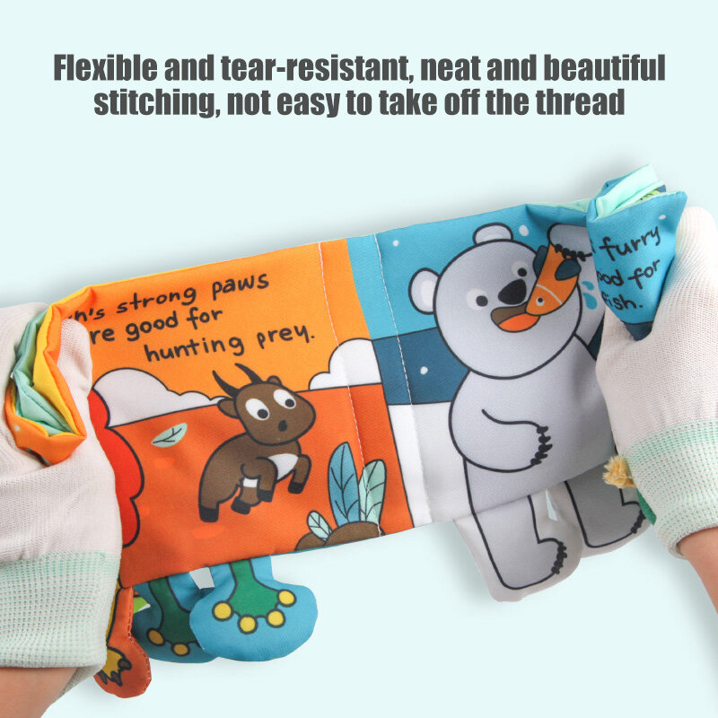 Dziecko ogon tkaniny książeczka dla dzieci zabawki 0-12 miesięcy niemowlę wczesne zabawki edukacyjne dla dzieci interaktywny papier dźwiękowy Montessori tkaniny książki