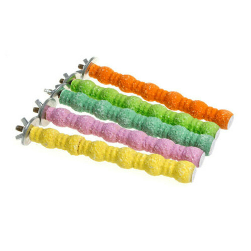 Pet Bird Toys Chew Parrot Grinding Claw Stick Colored Emery Stand Grinding Rod Bird Station Rack for Lovebird Parrot Parakeets