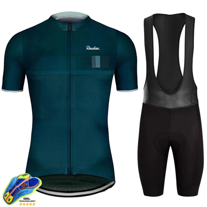 Raudax conjunto de roupas ciclismo 2021 equipe jérsei kit men respirável manga curta mtb roupas da bicicleta uniforme ropa hombre