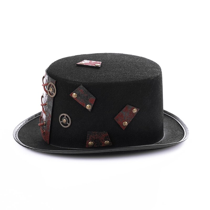652f halloween heavy metal vintage chapéu superior steamumk gótico engrenagem cosplay jazz