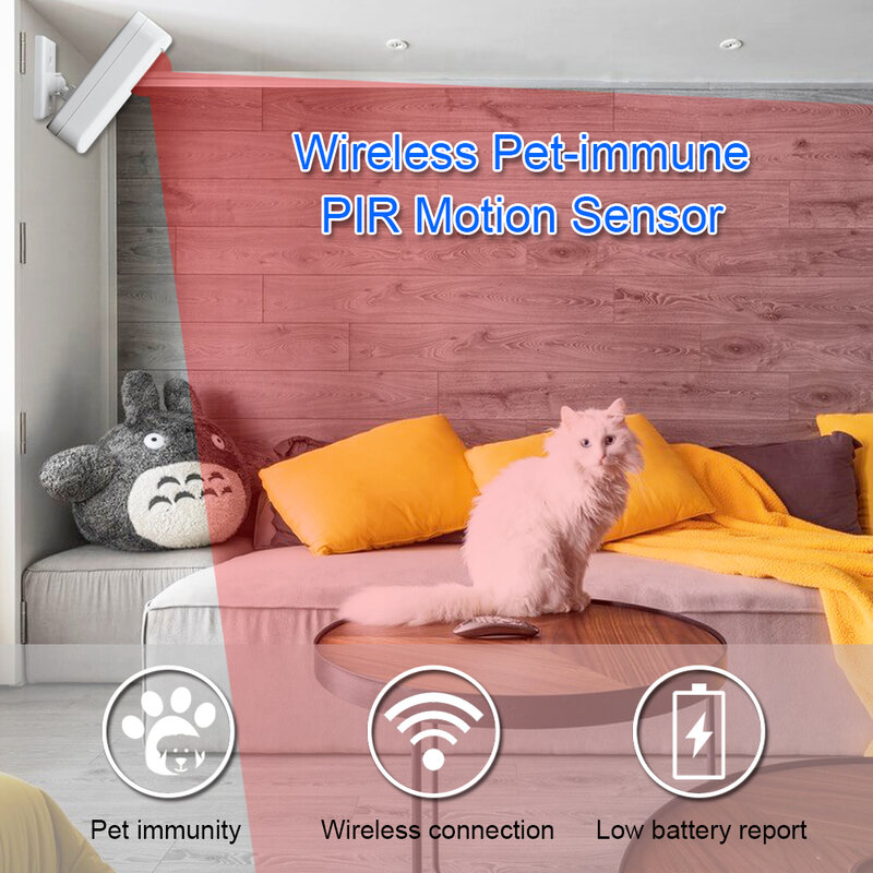 TUGARD P10 Indoor 433mhz Wireless PIR Motion Detector Pet-immune Infrared Sensor Alarm for Home Alarm System Host