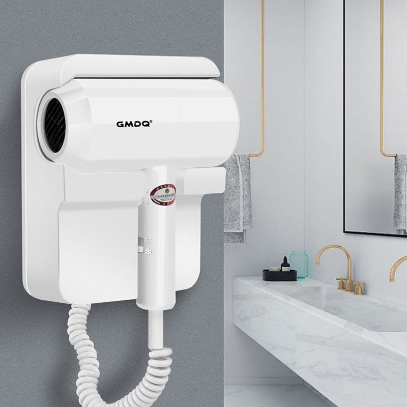 Secador de pelo potente para el hogar, hotel, baño, aire frío y caliente, 1300 V, montado en la pared, 220 W