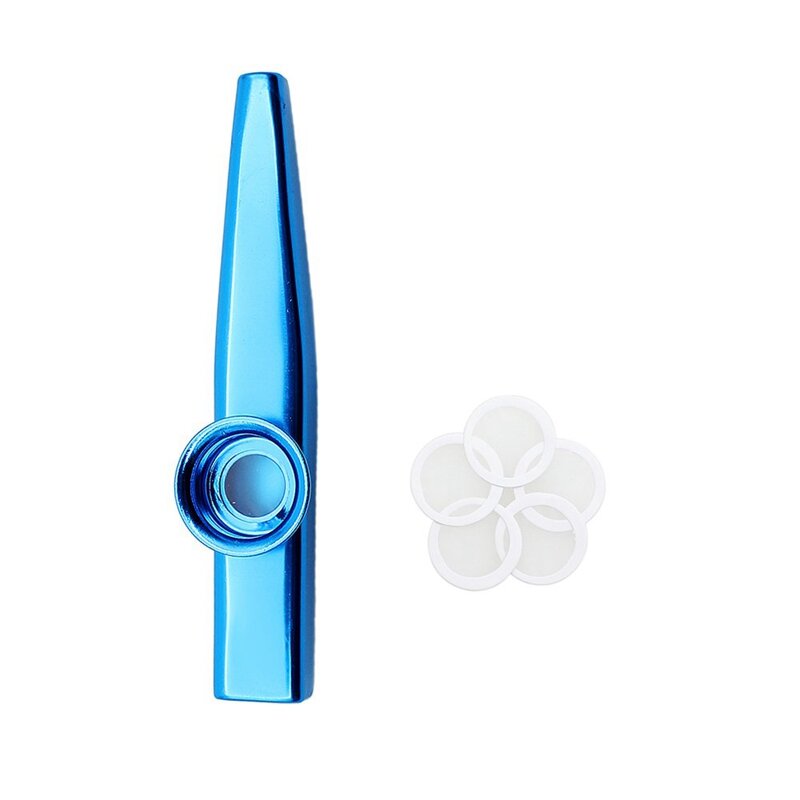Kazoo – diaphragme de flûte en alliage d'aluminium, 5 pièces, cadeau pour enfants, amoureux de la musique, vert, violet et bleu (3 ensembles)