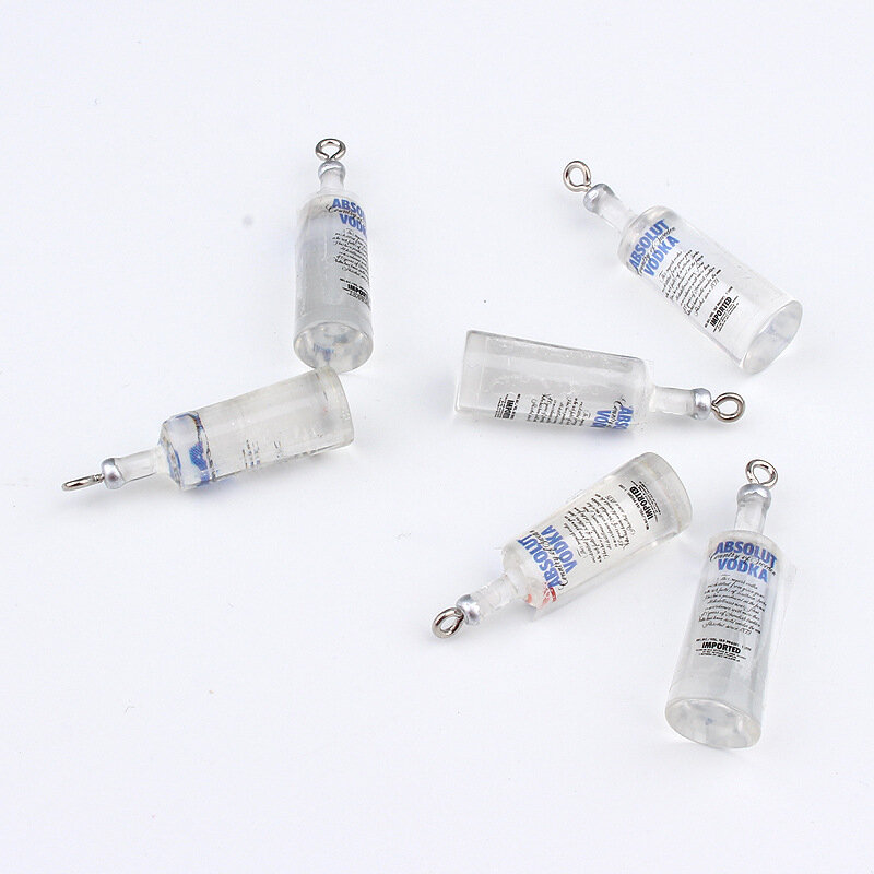 10Pcs Harz 3D Wasser Flasche Charms Für DIY Machen Ohrringe Halskette Schlüssel Kette Kleine Anhänger Schmuck Zubehör