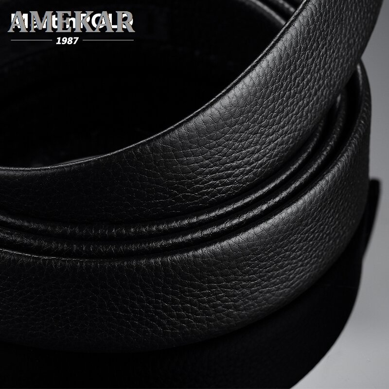 Cinturones de lujo para hombre, correa de cuero de Genune con hebilla automática, de marca de diseñador, de alta calidad, color negro, MP02801P