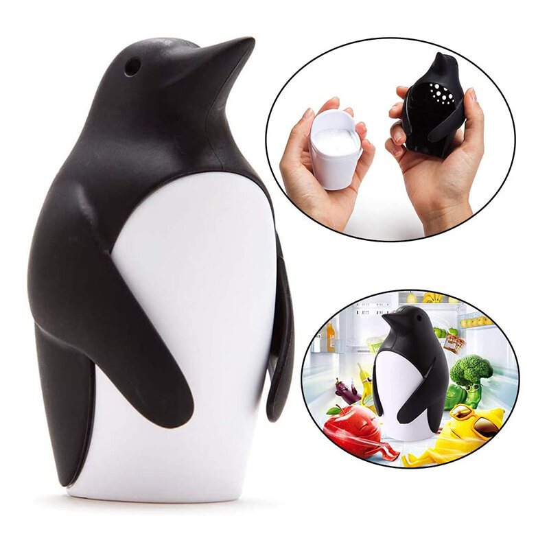 Boîte en plastique multifonction en forme de pingouin, réfrigérateur ménager, déodorant, four à micro-ondes, boîte absorbante des odeurs