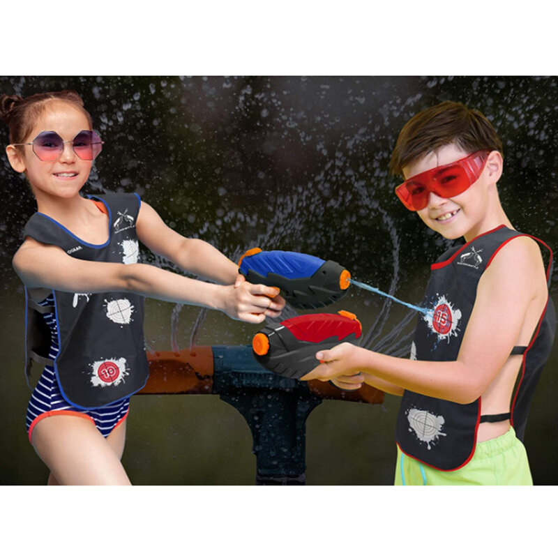 Water Gun Water-Activated Vest Squirt Gun Water Fight Supplies Summer Toys Outdoor Swimming Pool Toys for Kids and Adults