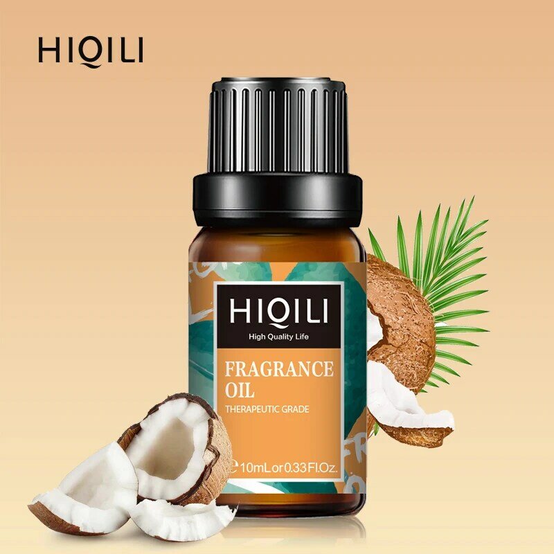 HIQILI Coconut Vanilla Fragrance Oil 10ML Diffuser Aroma Essential Oil White Musk Fresh Linen Strawberry Mango Sea Breeze Oil