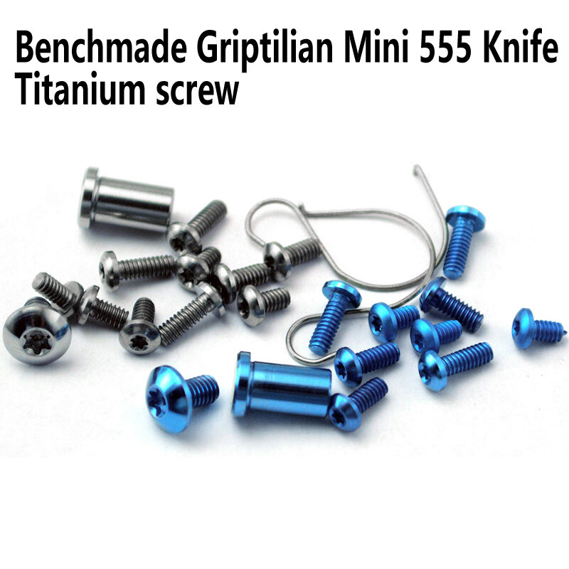 Tornillo de titanio para cuchillo, herramienta de mano personalizable con diseño de Mini Griptilian 555, para Benchmade, bricolaje, Material de mango, 555