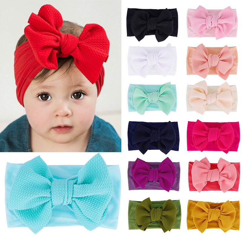2020 Bayi Bahan Topi Bayi Aksesoris dengan Busur Simpul Bayi Beanie Ikatan Simpul Besar Solid Topi untuk Perempuan Topi