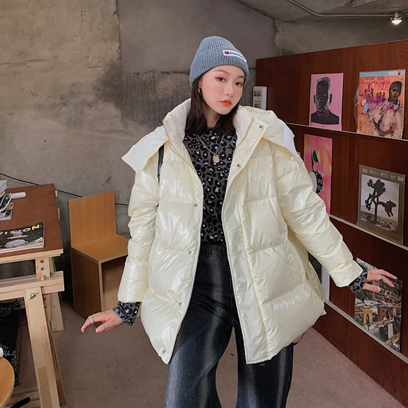 2021 inverno de pato branco para baixo jaquetas femininas com capuz gola para baixo jaqueta moda bege casacos casaco feminino inverno gmm318