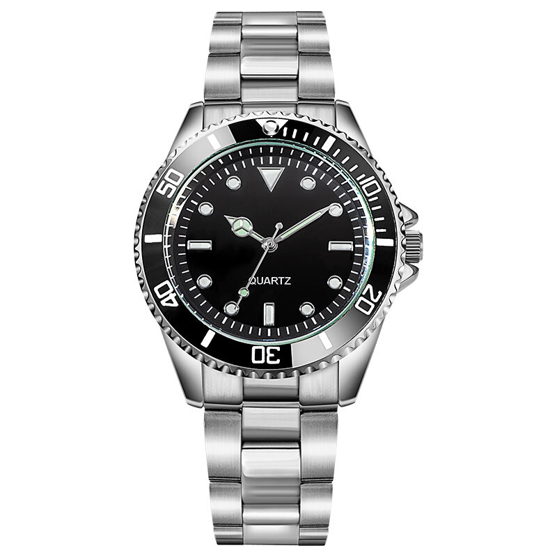 Relógio masculino de negócios, relógio com pulseira de aço inoxidável e movimento japonês, quartzo, moldura giratória, tpw k5008