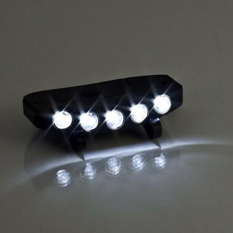 Linterna de cabeza con luz LED ultrabrillante para exteriores, Bombilla ligera para pesca y Camping, 5 LED