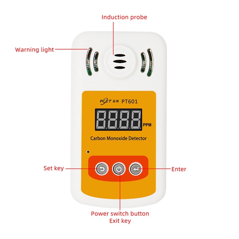 Carbon Monoxide Detector Co Gas Leak Analyzer Portable High Precision Gas Detector With Sound 3870