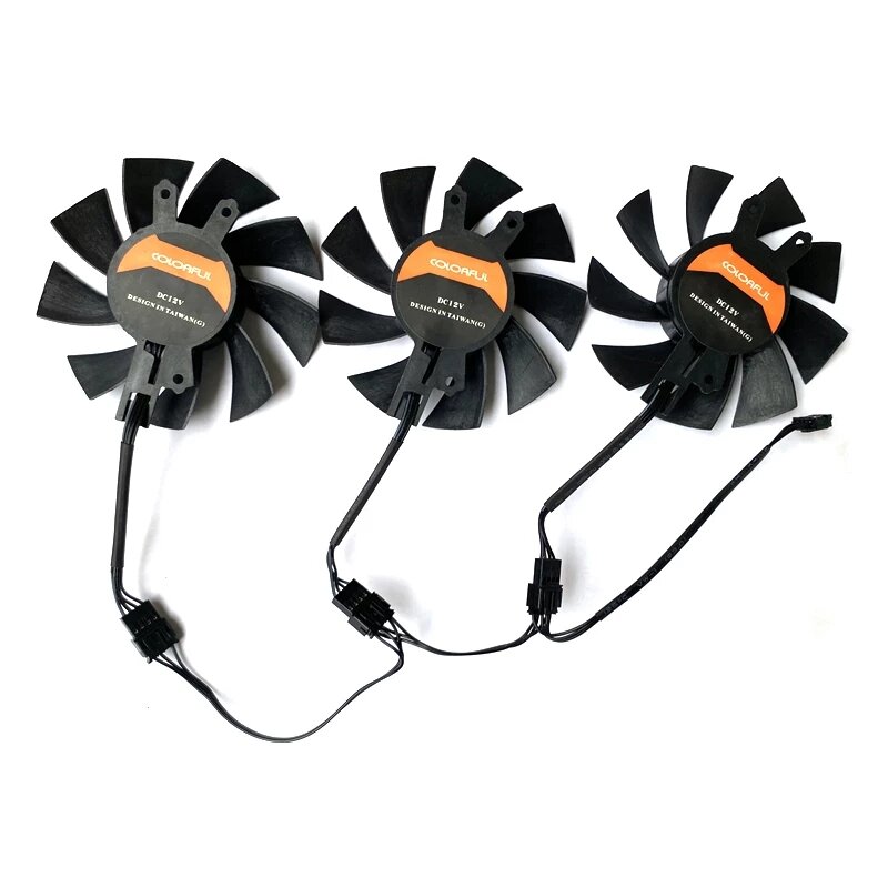 new 3PCS 75mm 4pin GTX 1060 Graphics card fan，For Colorful iGame GeForce GTX 1060 GTX 1070Ti GTX 1080 Graphics card cooling fan