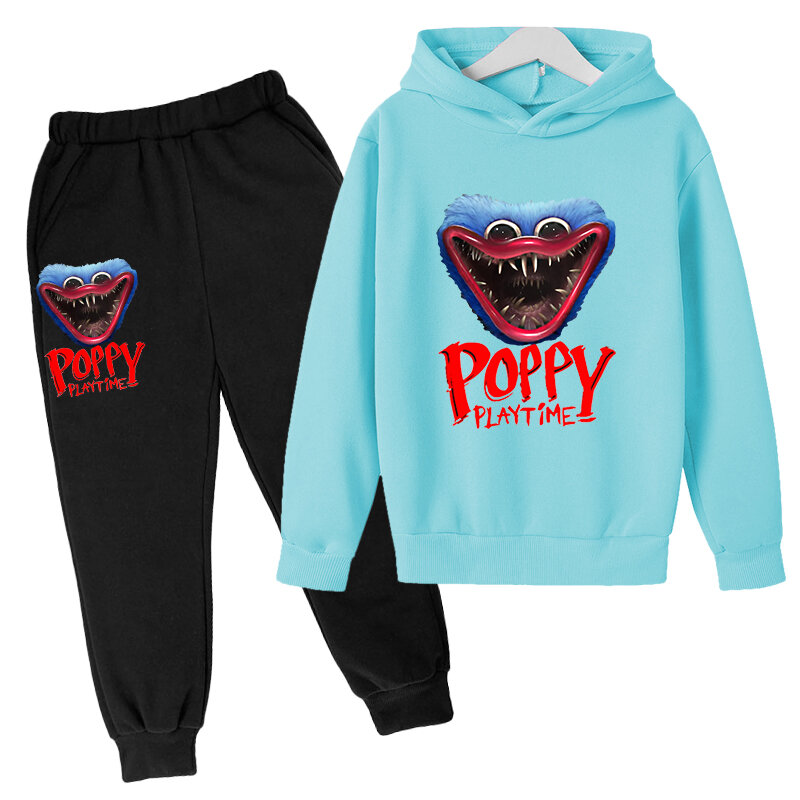 เสื้อผ้าเด็ก Huggy Wuggy Hoodie และ Sweatpants ชุดแฟชั่น Hoodie เด็กผู้หญิงเสื้อสูท LongPants Poppy เวลา Sweatshirt