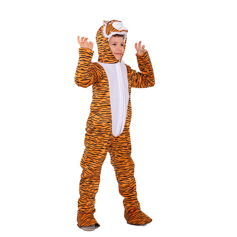 Little Tiger Cosplay Jumpsuit For Boys Zoo Animals Halloween Costumes For Kids Homewear Pajamas Performance Show