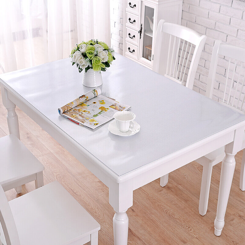 Toalha de mesa retângulo impermeável pvc transparente nebuloso toalhas de mesa de jantar esteira de cobertura de mesa com padrão de cozinha