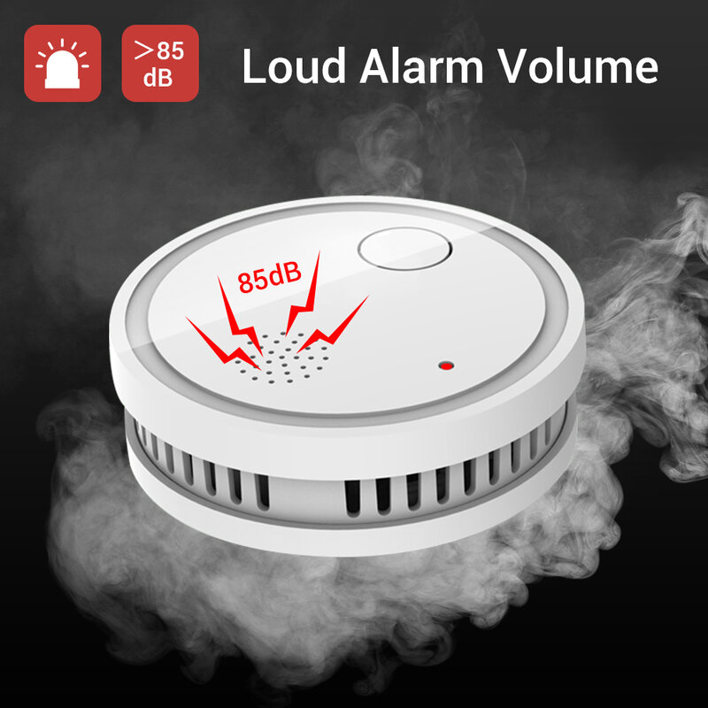 Cpvan novo detector de fumaça ce certificado alarme incêndio sensor detector en14604 listado com sensor fotoelétrico casa alarme fumaça