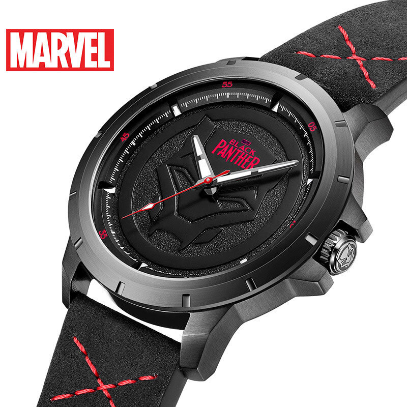 Marvel-reloj de cuarzo deportivo para hombre, cronógrafo de lujo, de cuero, resistente al agua hasta 50M