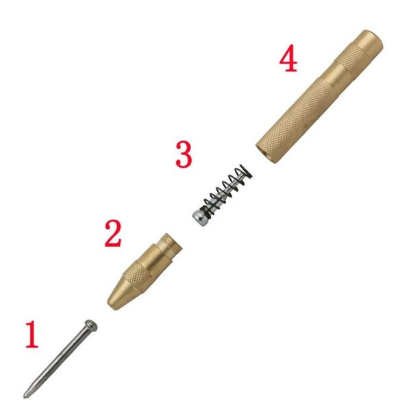 5 inch Automatic Center Punch Spring Loaded Marking Starting Holes Tool Wood Press Dent Marker Woodwork Tool Hole Drill Bits