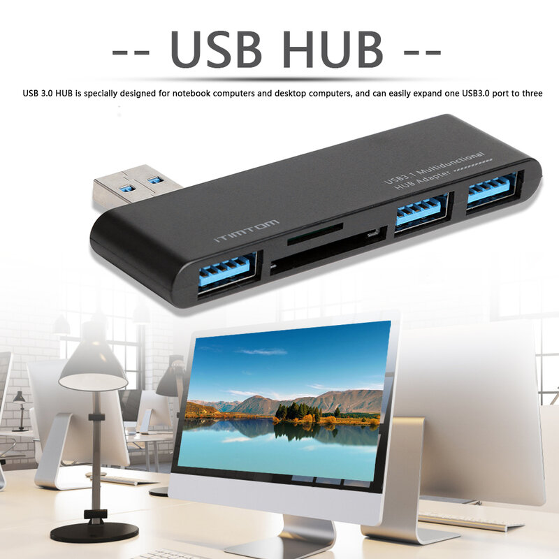 Przedłużacz USB HUB Charge USB 3.0 HUB Converter Dock 3 USB 3.0 karta SD TF Reader Splitter do komputera PC