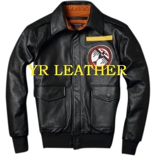 Мужская кожаная куртка, классический стиль A2, летная куртка-бомбер, теплая толстая кожа, бесплатная доставка
