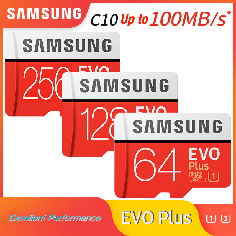 SAMSUNG microsd card 256G 128GB 64GB 32GB fino a 60 Mb/s Class10 U3/U1 EVOPlus micro sd scheda di memoria Della Carta cartao de memoria