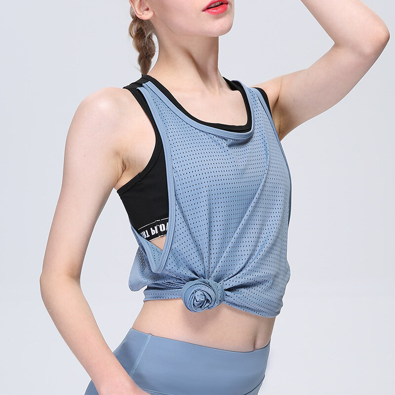 Camiseta de Yoga con tirantes para mujer, Top deportivo sin mangas, transpirable, para correr