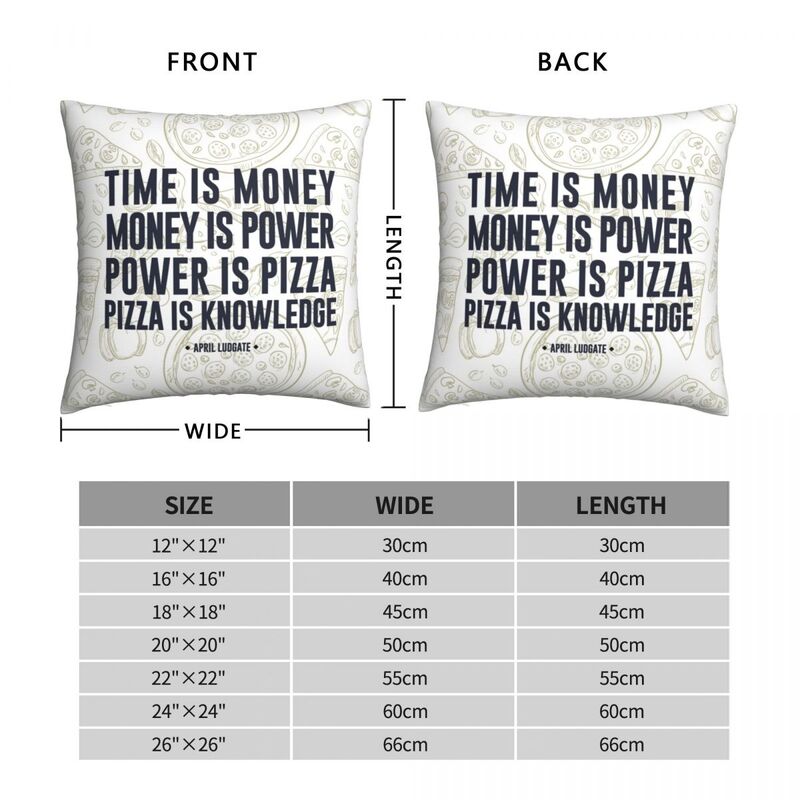 Pizza é conhecimento quadrado fronha poliéster linho veludo padrão zip decoração sofá seater capa de almofada