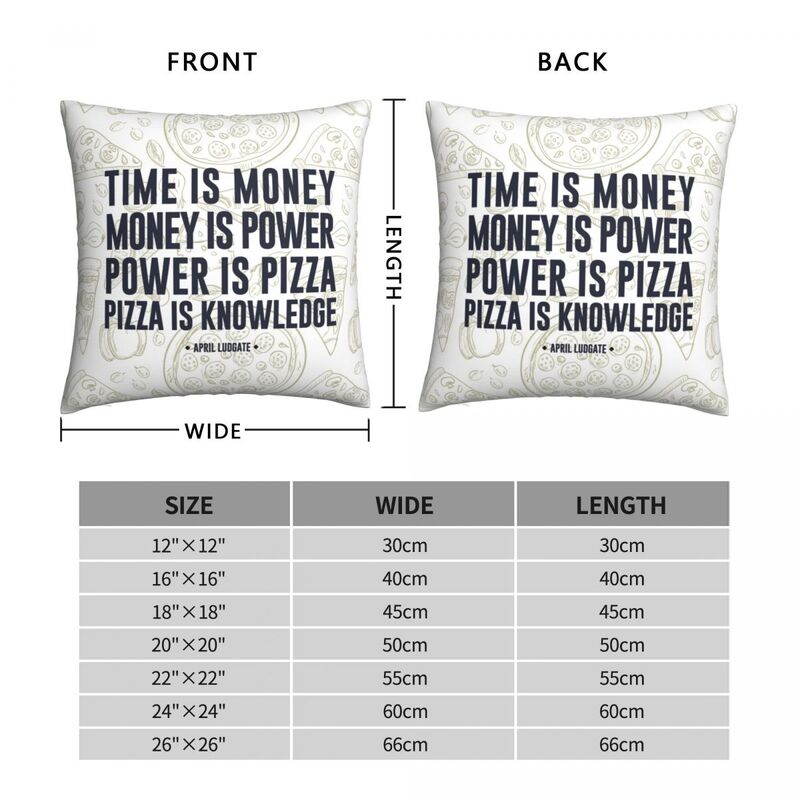 Pizza Is Knowledge-funda de almohada cuadrada de poliéster, lino, terciopelo, decoración con cremallera, funda de cojín para sofá