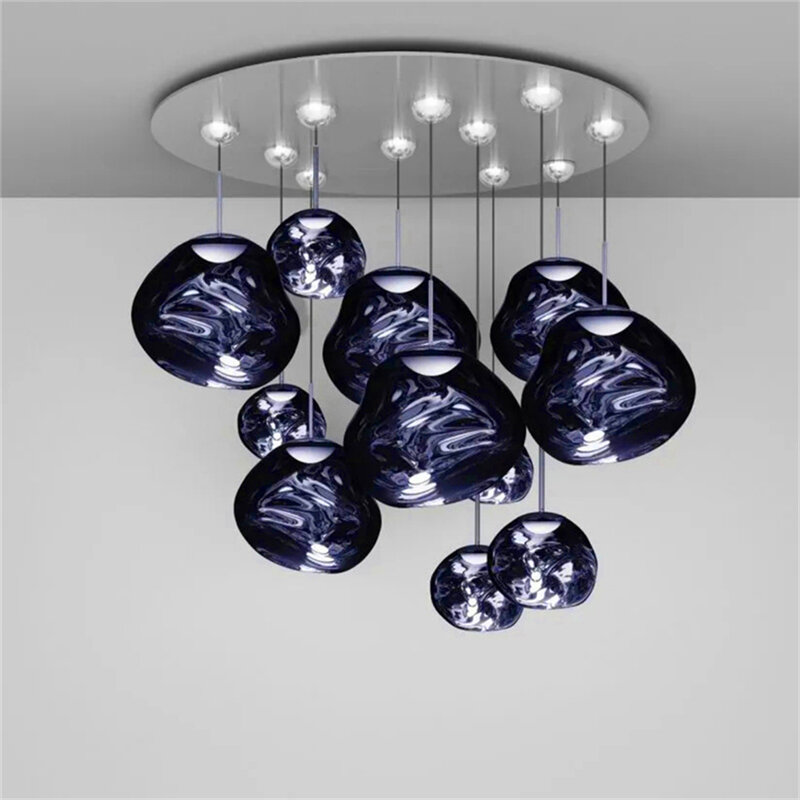 Nordic Glass Design LED Pendant Lighting Bar Restaurant Pendant Lamp Couture living room Fixtures Lava Color Glass Hanging Lamp